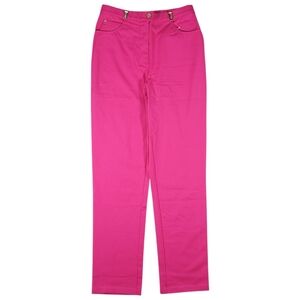 St John Sport Pants Women 8 Hot Pink Straight Leg Business Casual Cotton Stretch